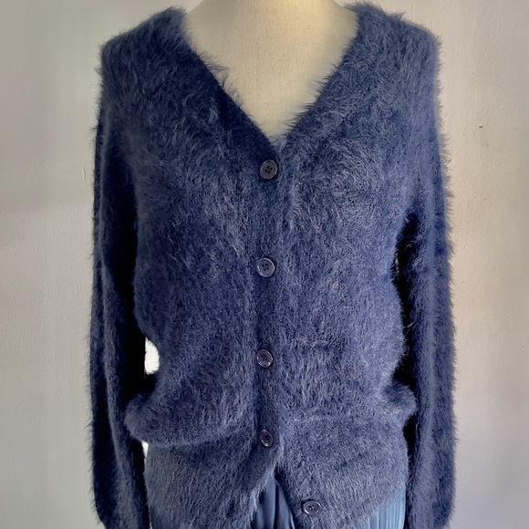 Velvet Graham & Spencer Kelsey Cardigan With Slip Dress Sz Medium Blue Eyelash - Picture 11 of 12